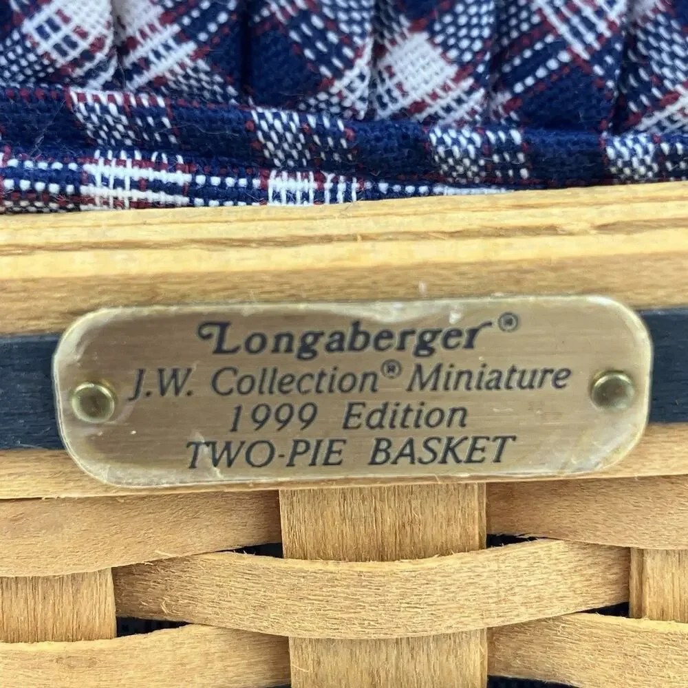Longaberger Miniature Two Pie Basket | Full Set (SEE DESC) VTG 1998 #12386